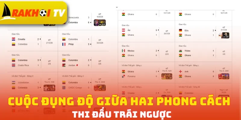 Cuộc đụng độ giữa hai phong cách thi đấu trái ngược